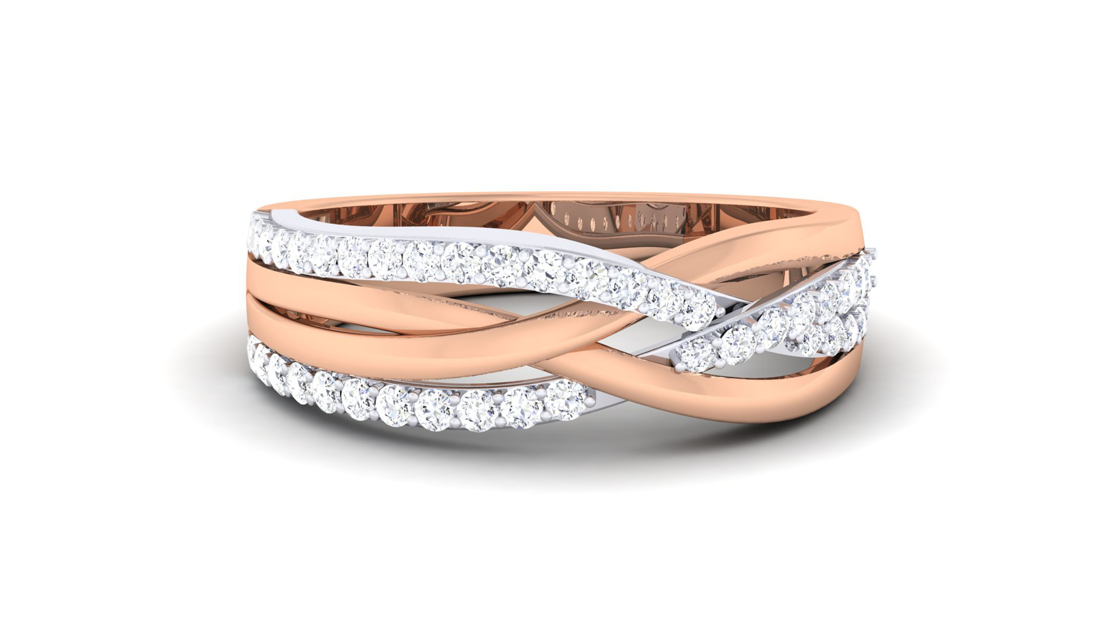 Solitaire Couple Band Rings 3D print model_5