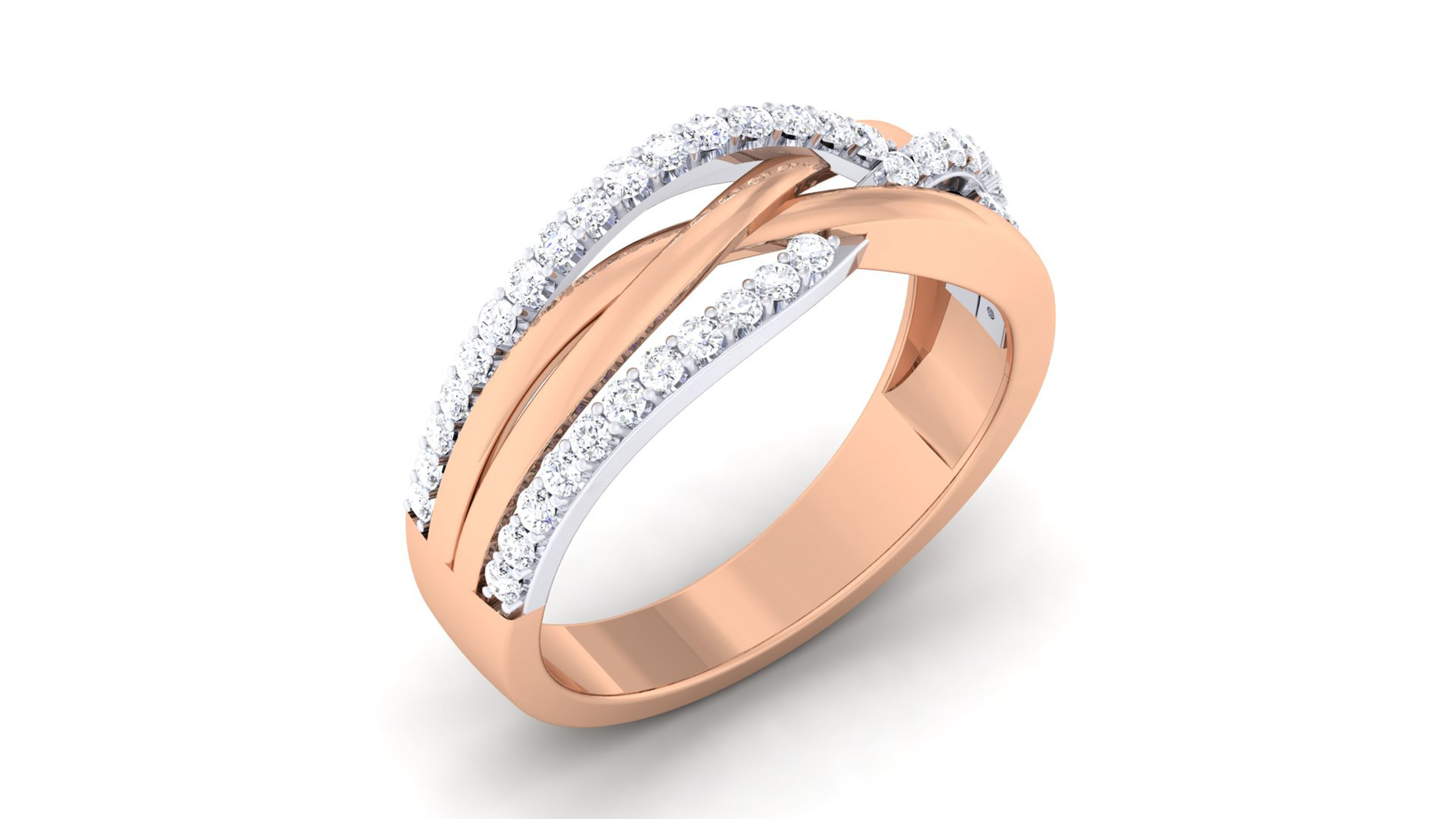 Solitaire Couple Band Rings 3D print model_7
