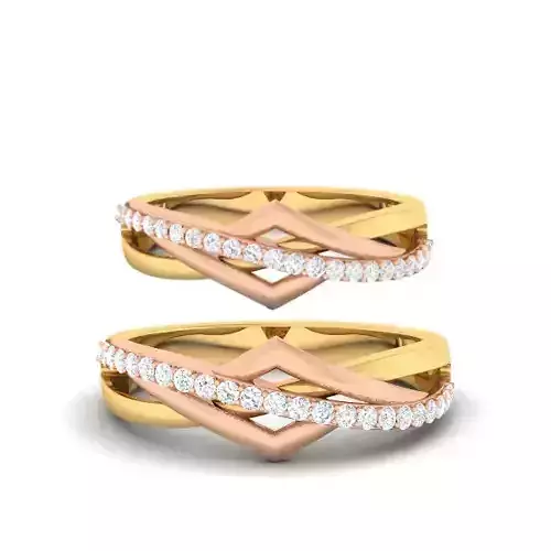 Solitaire Couple Band Rings