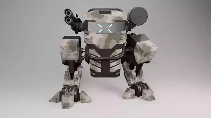 Army Robot Military Droid War Robot 3D Fully Rigged 3D model