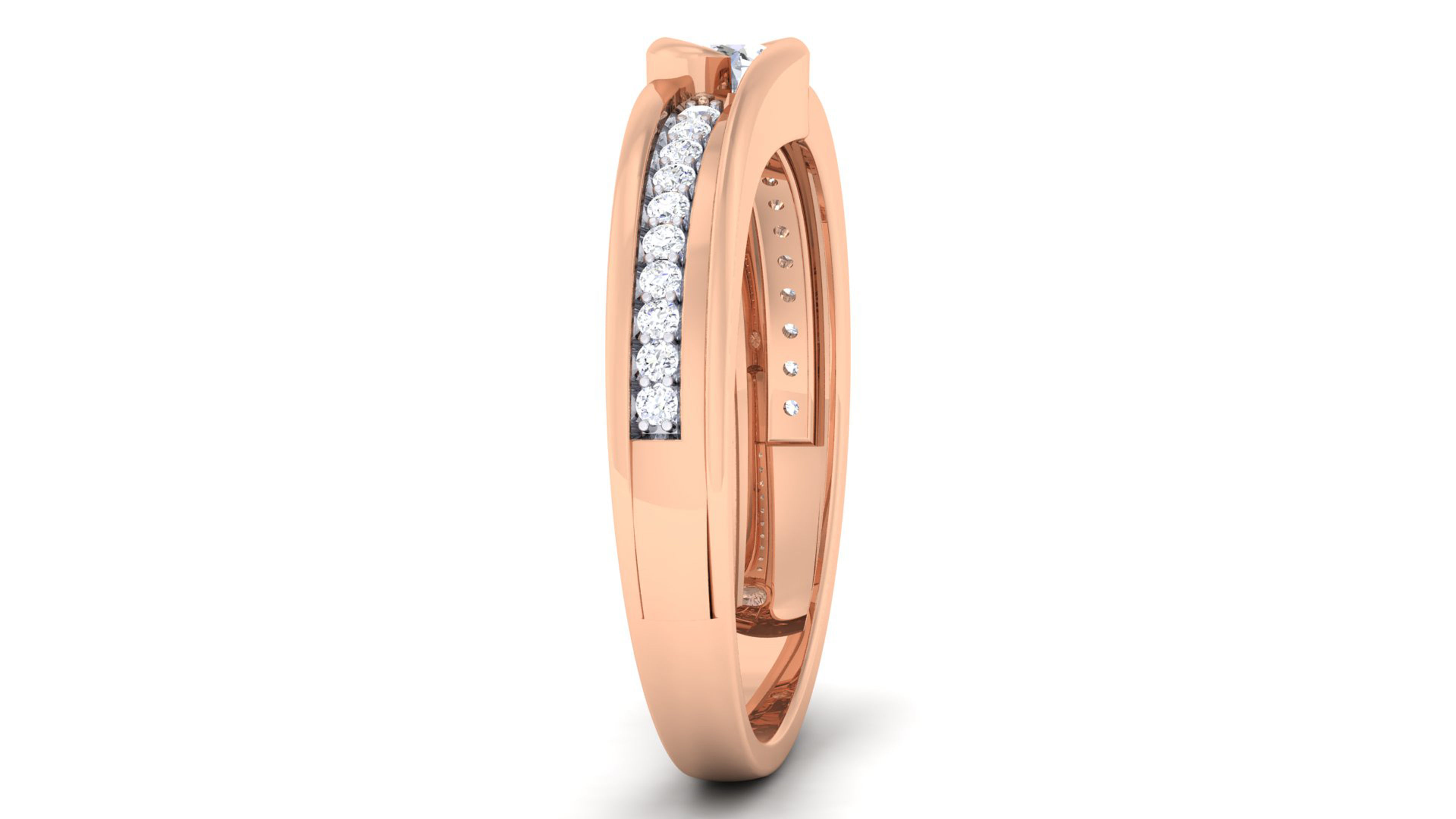 Solitaire Couple Band Rings 3D print model_16