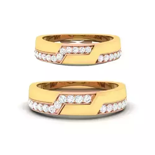 Solitaire Couple Band Rings