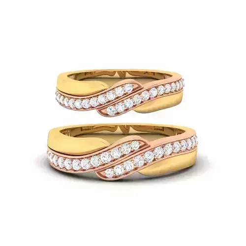 Solitaire Couple Band Rings