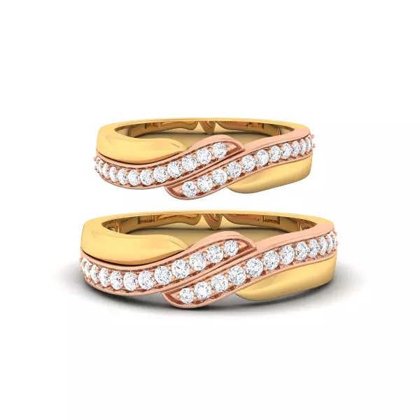 Solitaire Couple Band Rings 3D print model