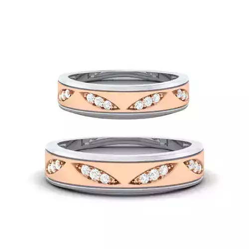 Solitaire Couple Band Rings