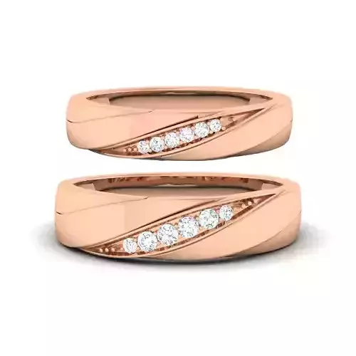 Solitaire Couple Band Rings