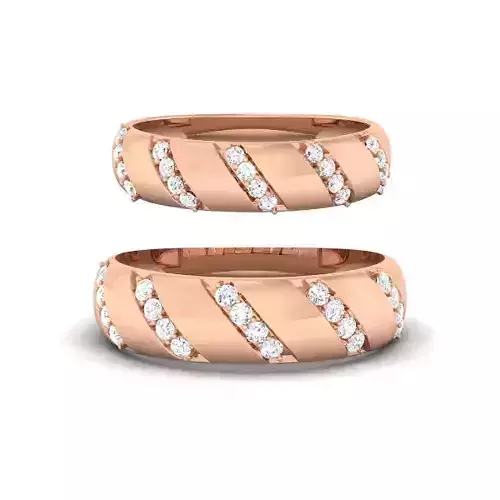 Solitaire Couple Band Rings