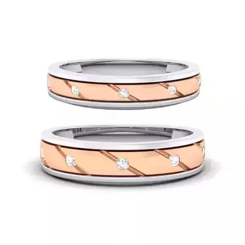 Solitaire Couple Band Rings