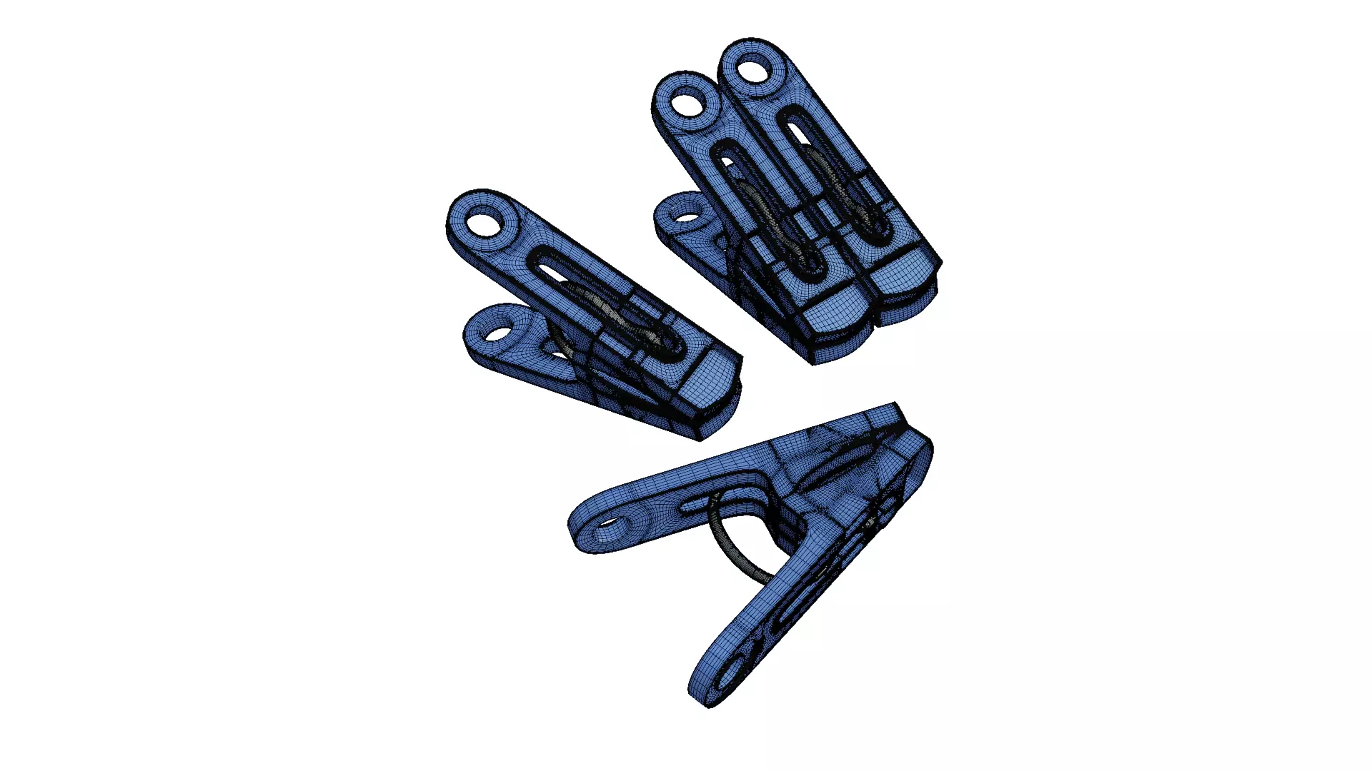 Clothespin pair of metal clips 3D model