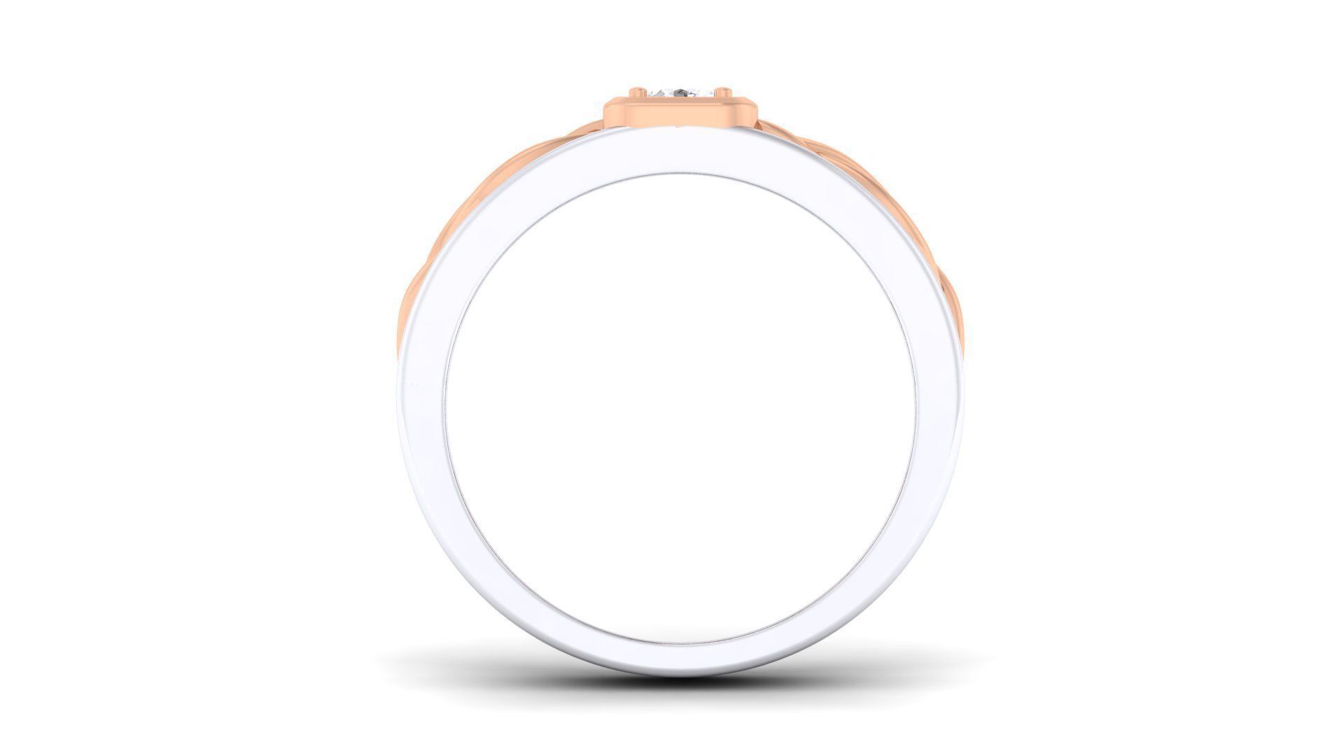 Solitaire Couple Band Rings 3D print model_6