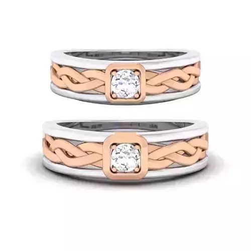 Solitaire Couple Band Rings