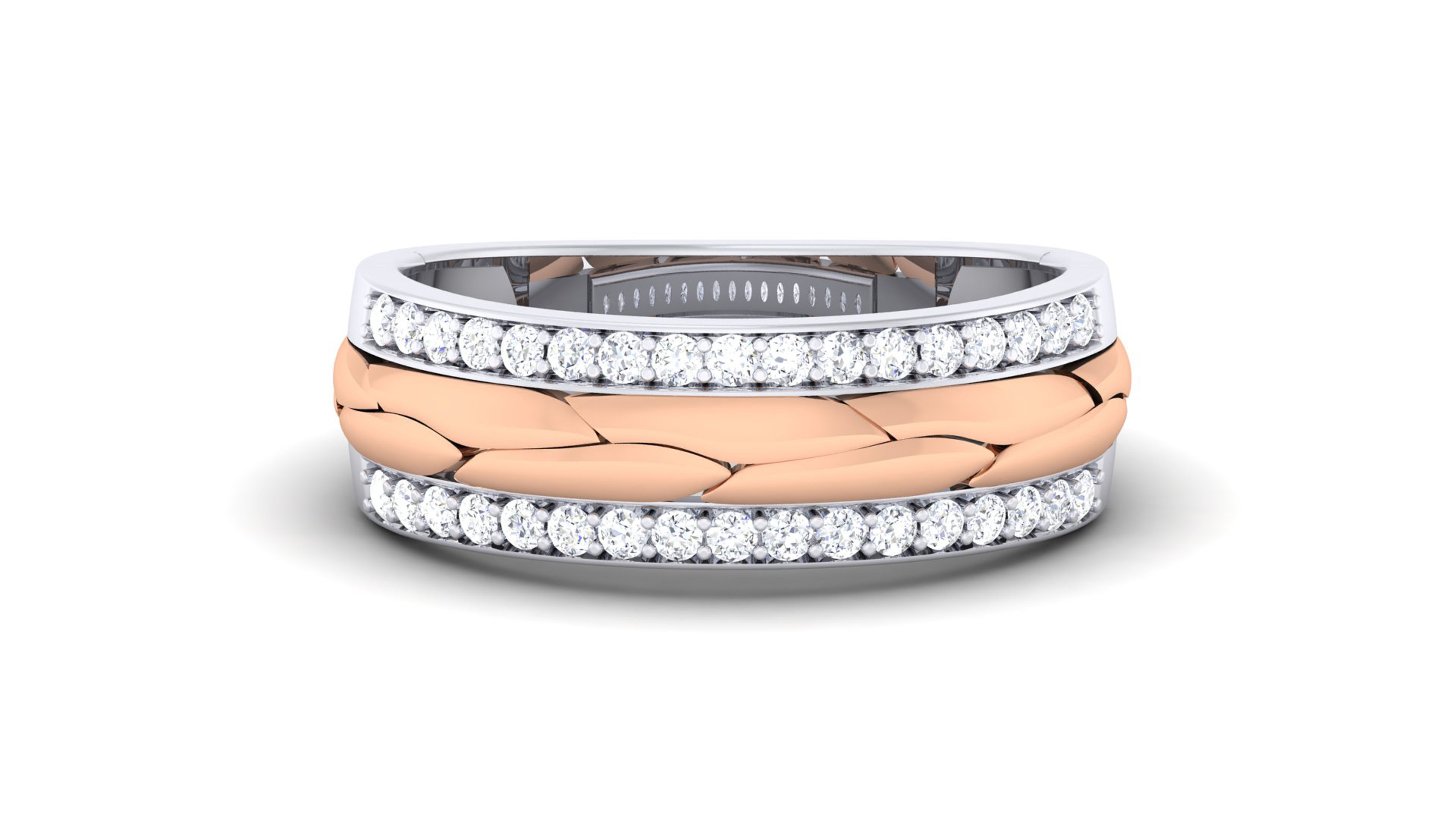 Solitaire Couple Band Rings 3D print model_5