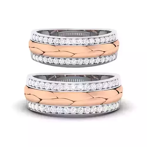 Solitaire Couple Band Rings