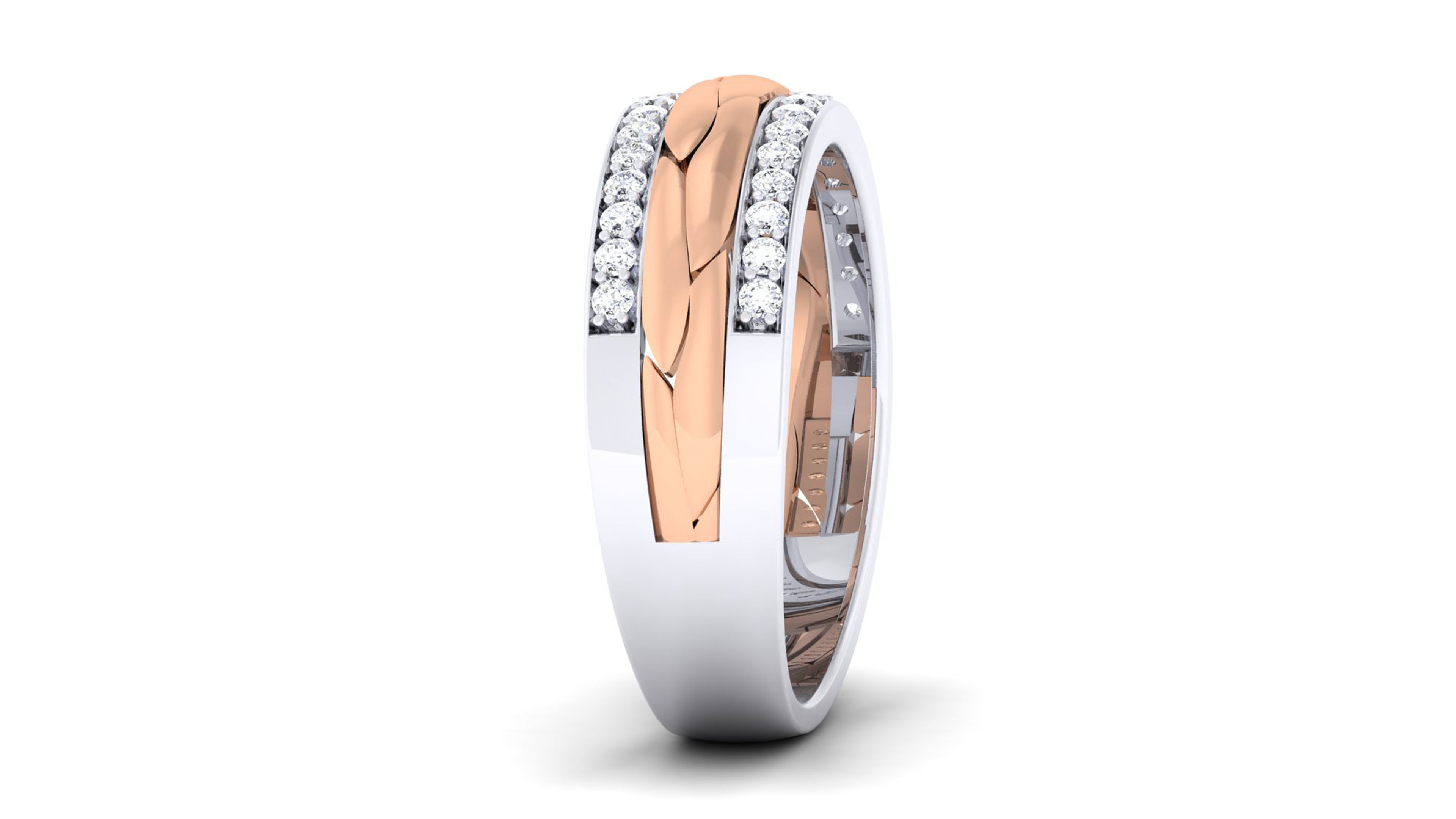 Solitaire Couple Band Rings 3D print model_8