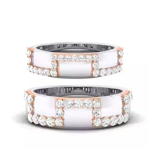 Solitaire Couple Band Rings