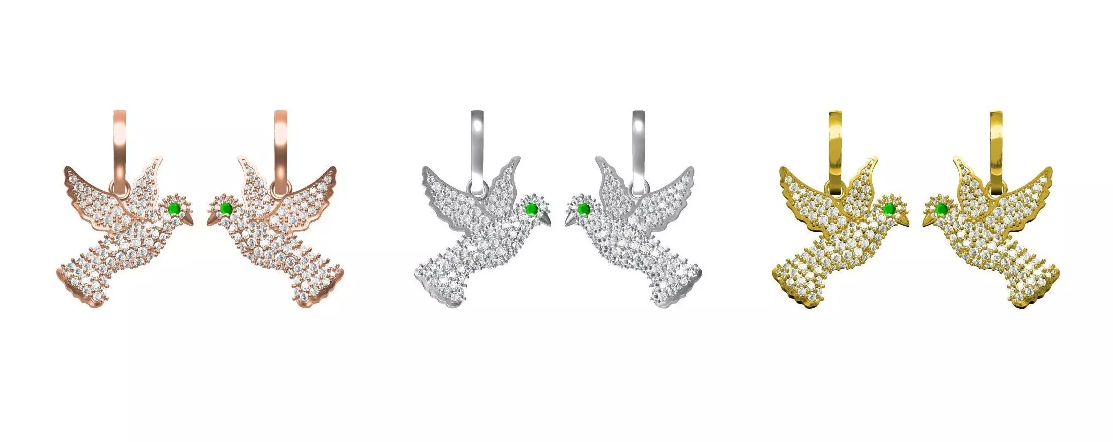 Dove Of Peace Bird Earring 3D print model