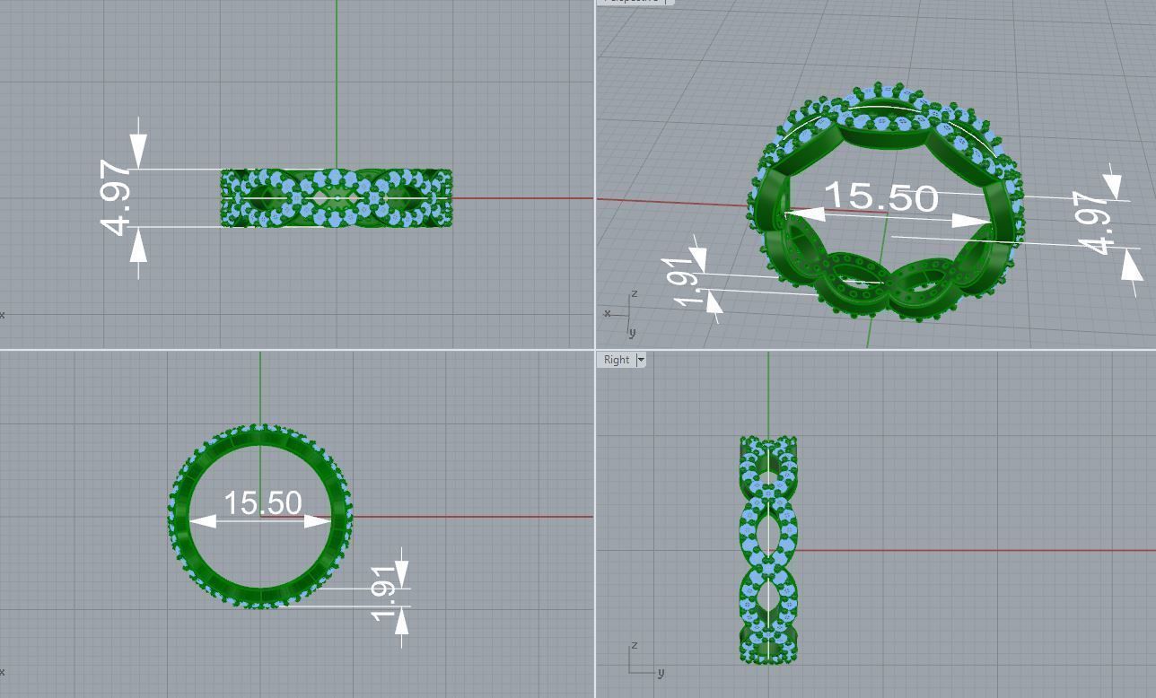 infinity design ring 3D print model_9