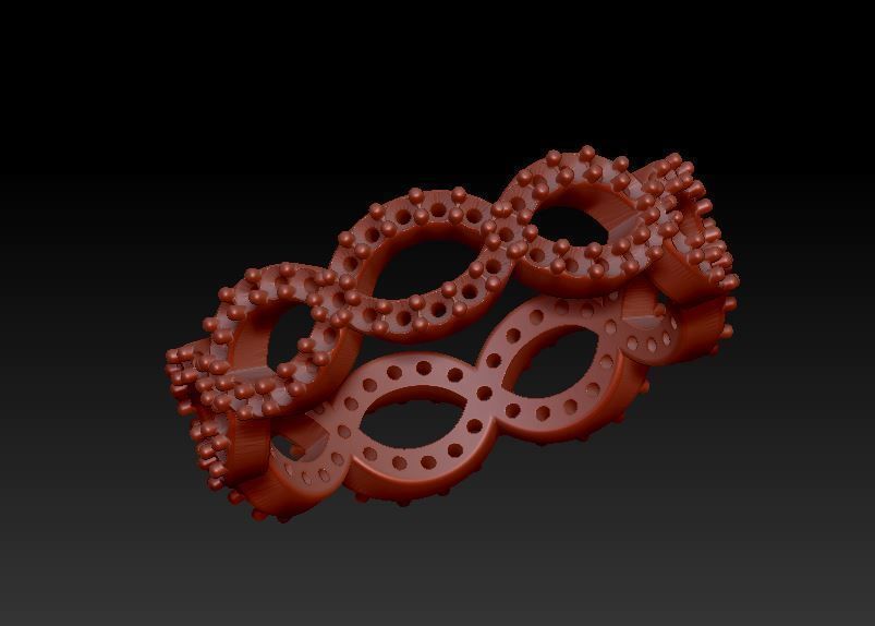 infinity design ring 3D print model_5