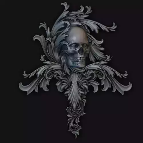 Skull decor 3d stereolithography files for printing applications
