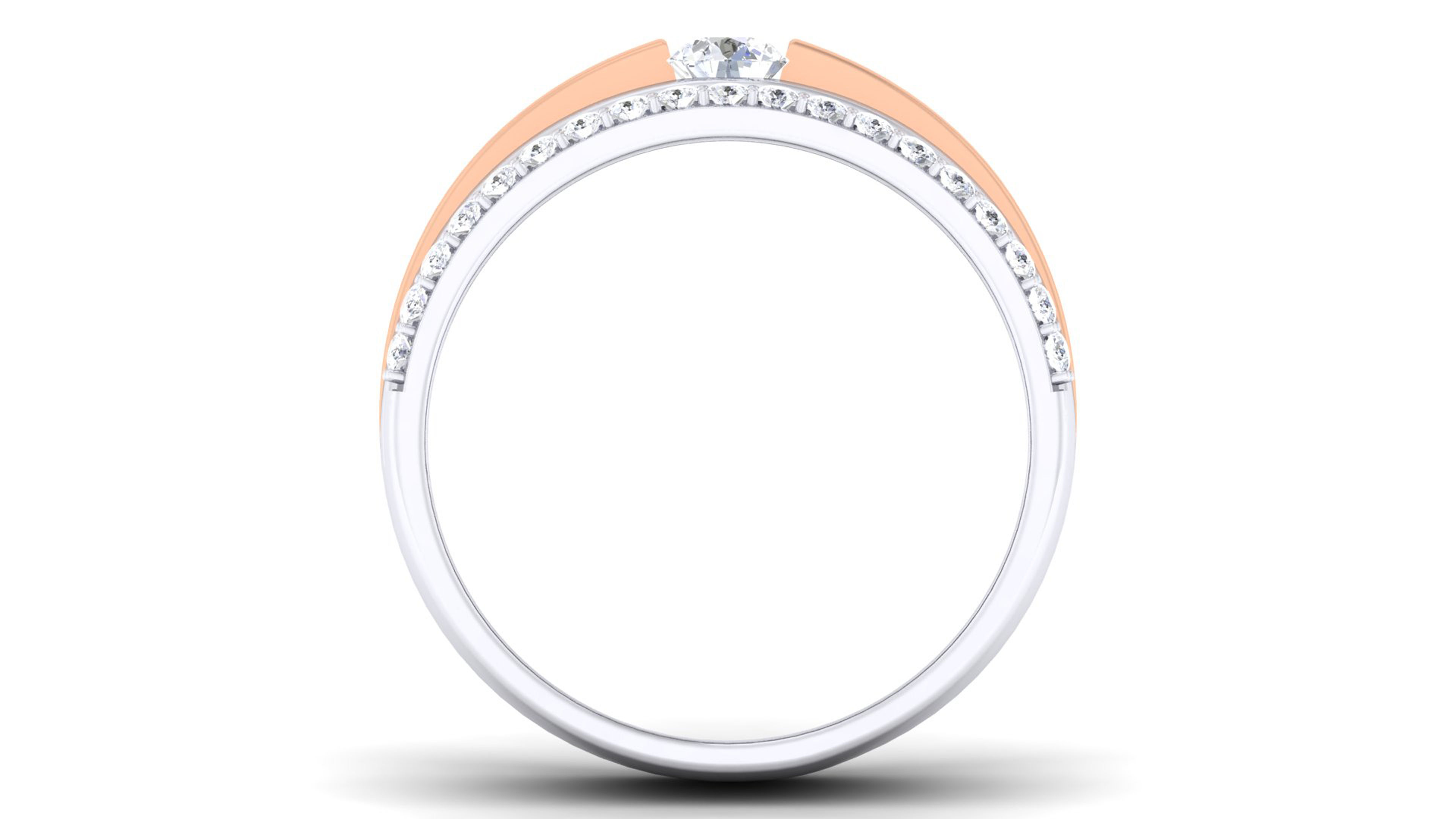 Solitaire Couple Band Rings 3D print model_1