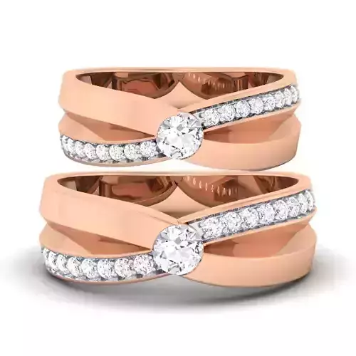 Solitaire Couple Band Rings