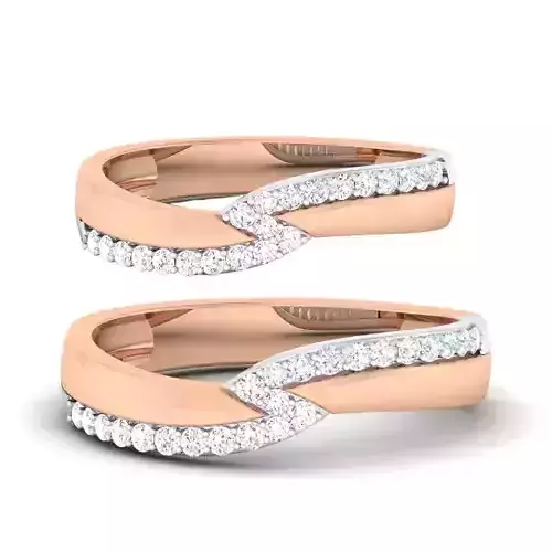 Solitaire Couple Band Rings