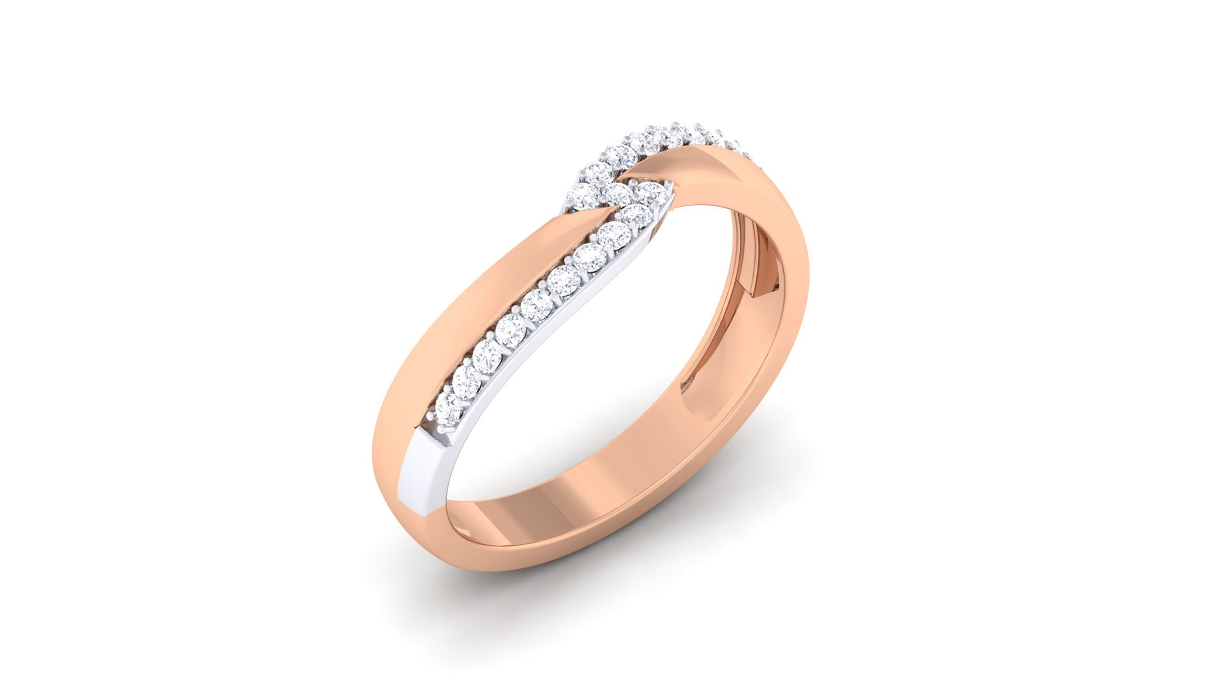 Solitaire Couple Band Rings 3D print model_7
