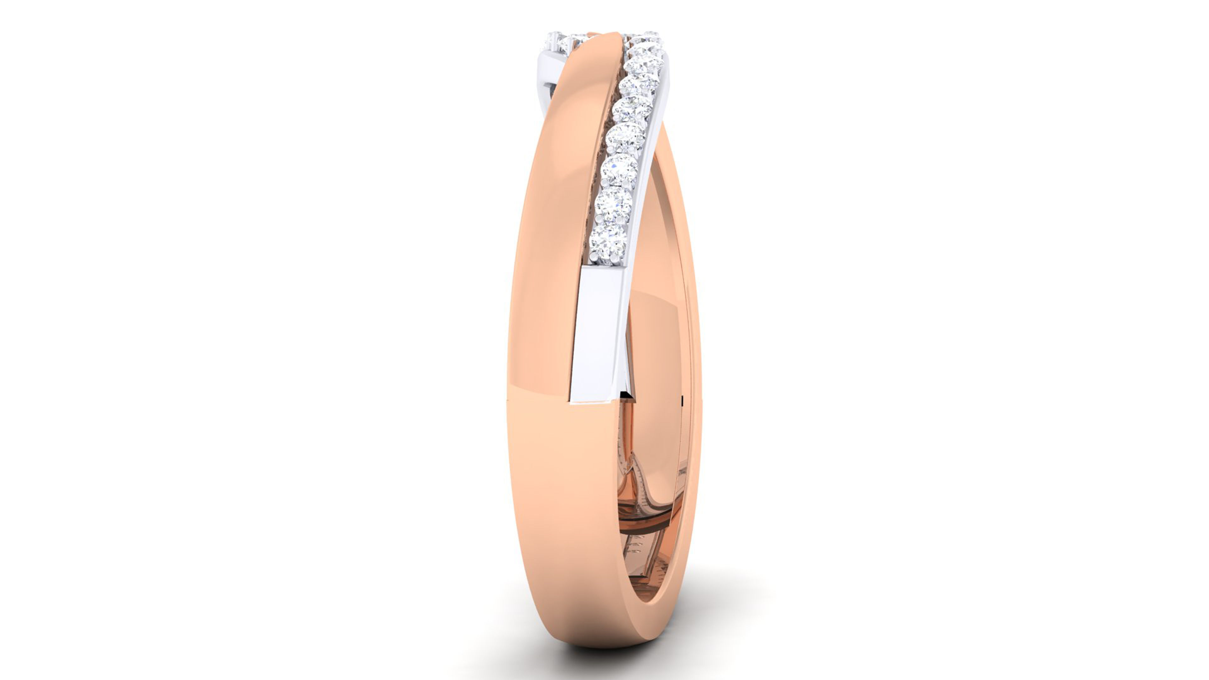 Solitaire Couple Band Rings 3D print model_3