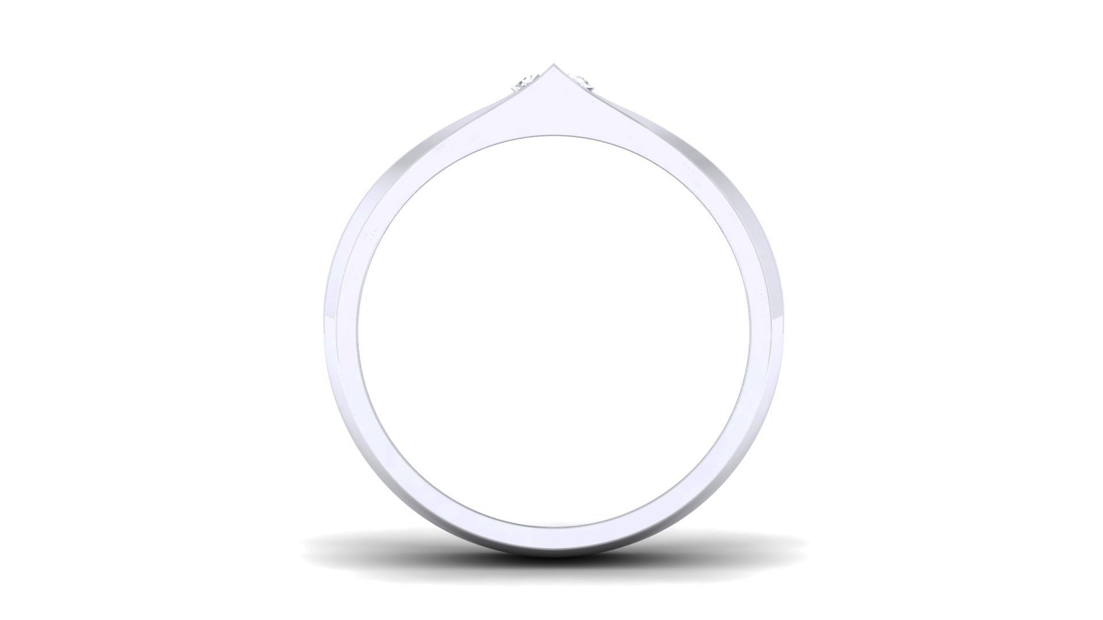 Solitaire Couple Band Rings 3D print model_5