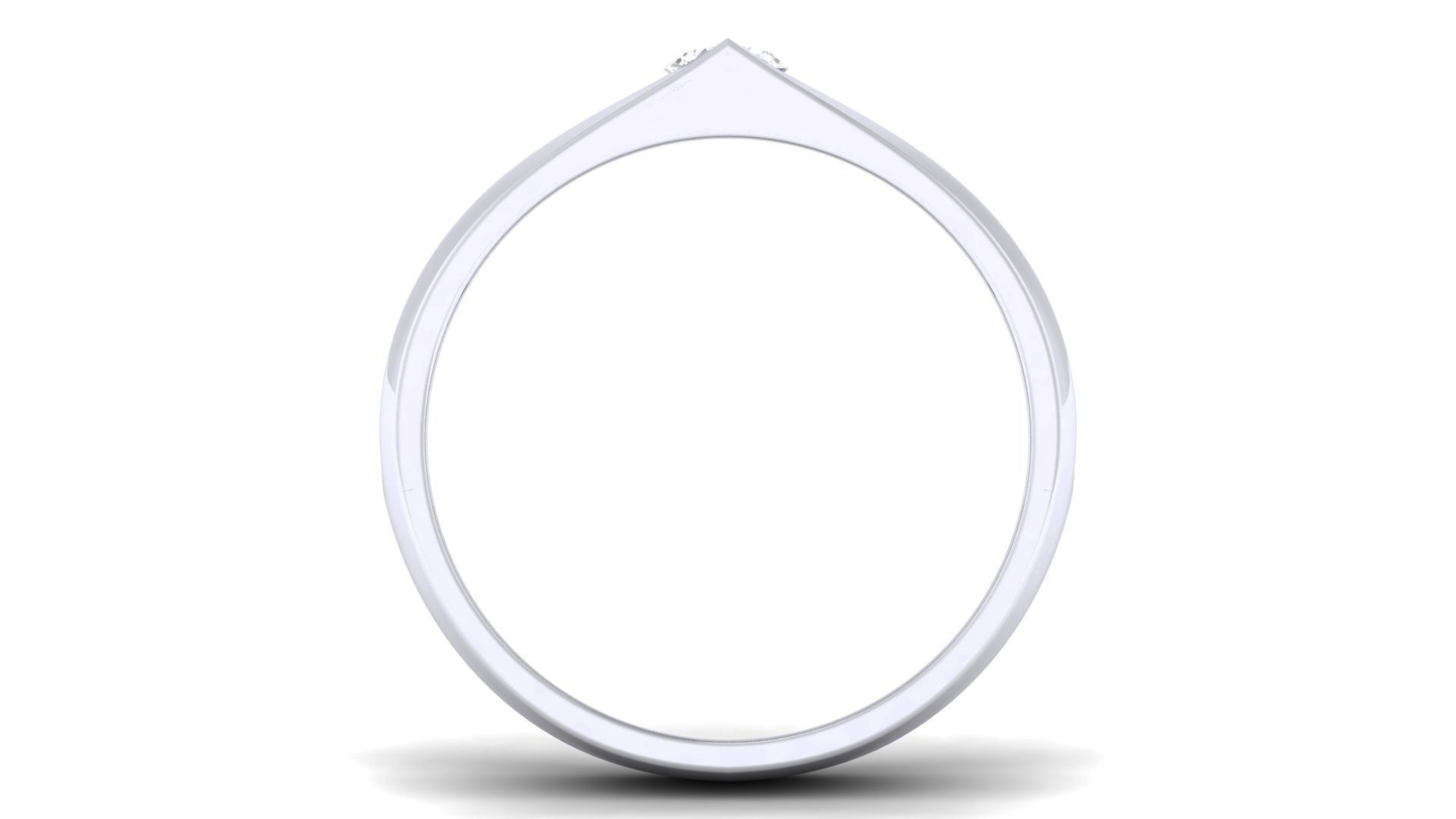 Solitaire Couple Band Rings 3D print model_1