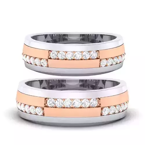 Solitaire Couple Band Rings