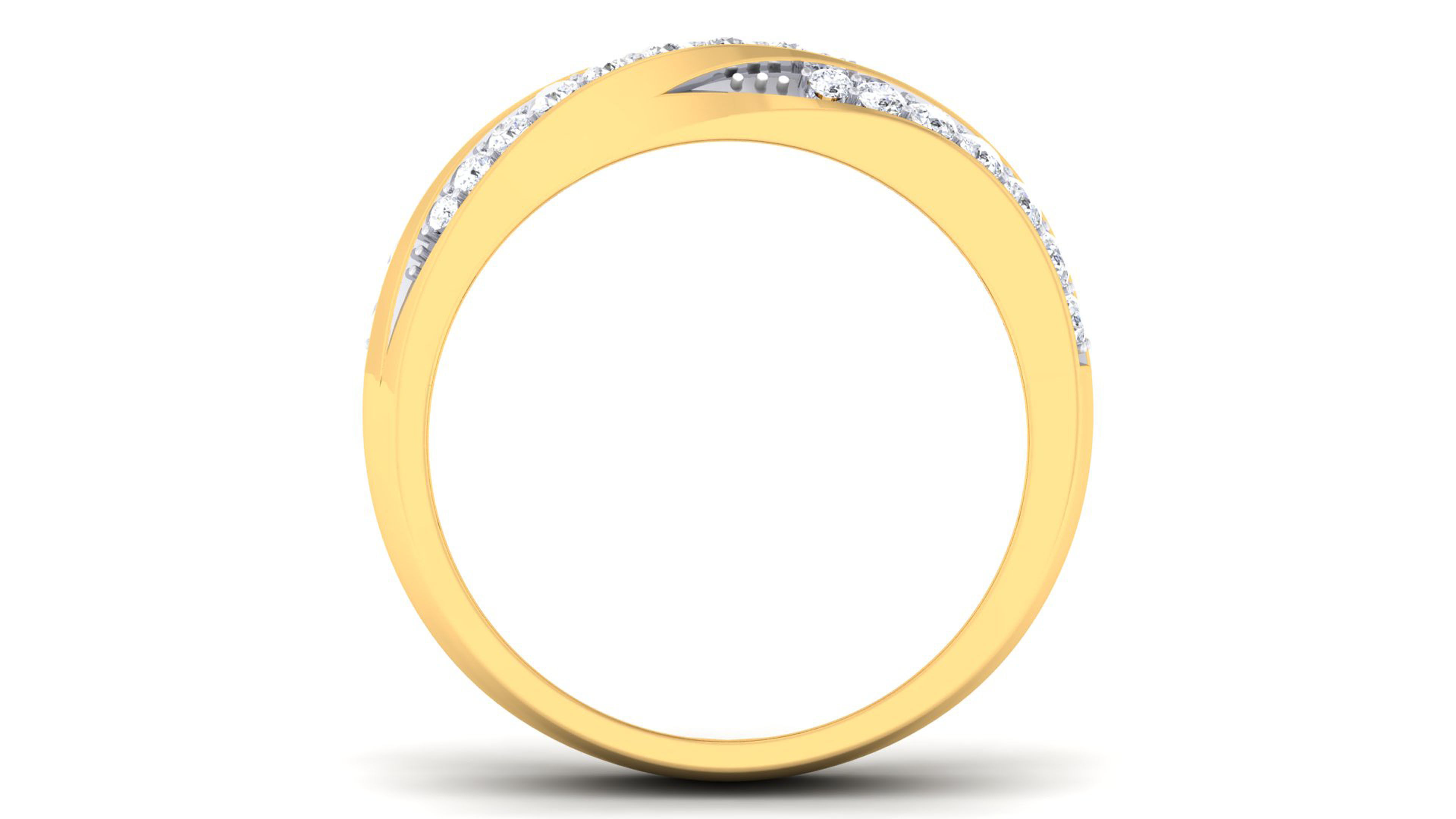 Solitaire Couple Band Rings 3D print model_1