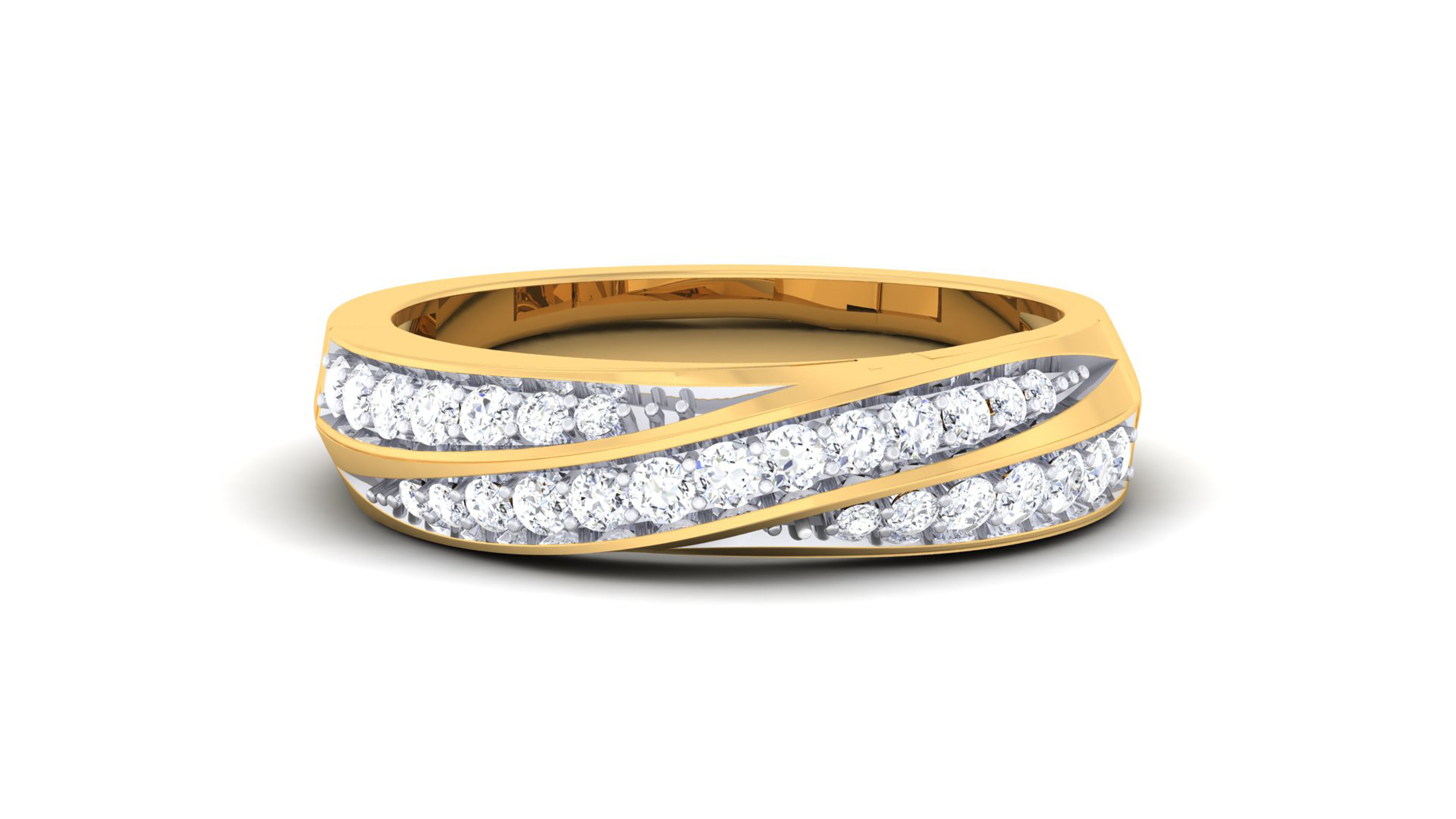 Solitaire Couple Band Rings 3D print model_8