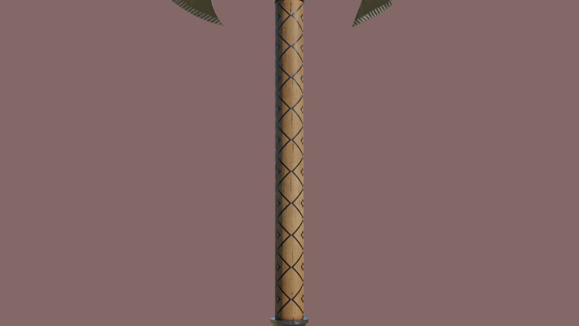  Battle Axe Silver - Medieval Weapon All PBR Textures Included Low-poly 3D model_3