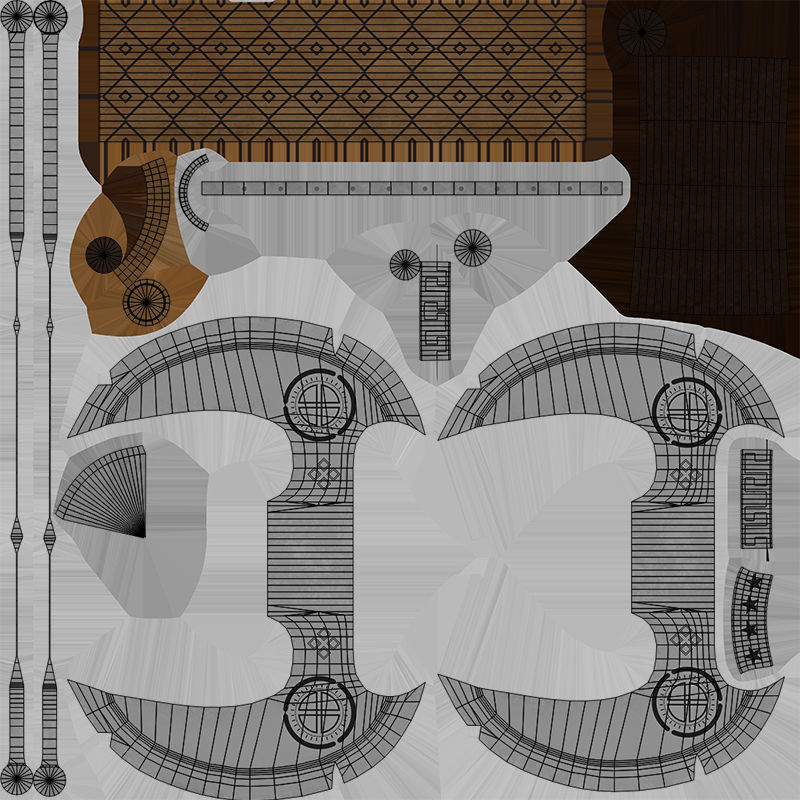  Battle Axe Silver - Medieval Weapon All PBR Textures Included Low-poly 3D model_22