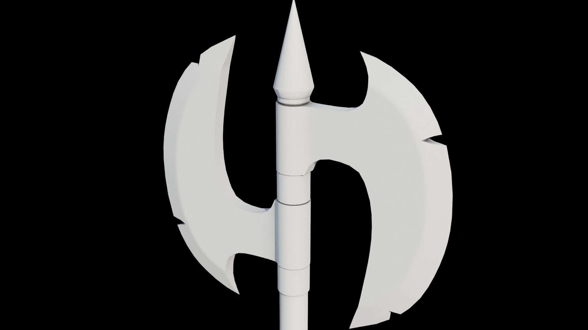  Battle Axe Silver - Medieval Weapon All PBR Textures Included Low-poly 3D model_16