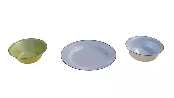 Crockery plastic plates and bowls