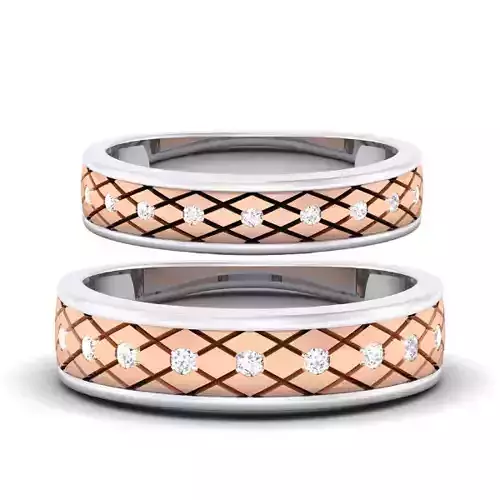 Solitaire Couple Band Rings