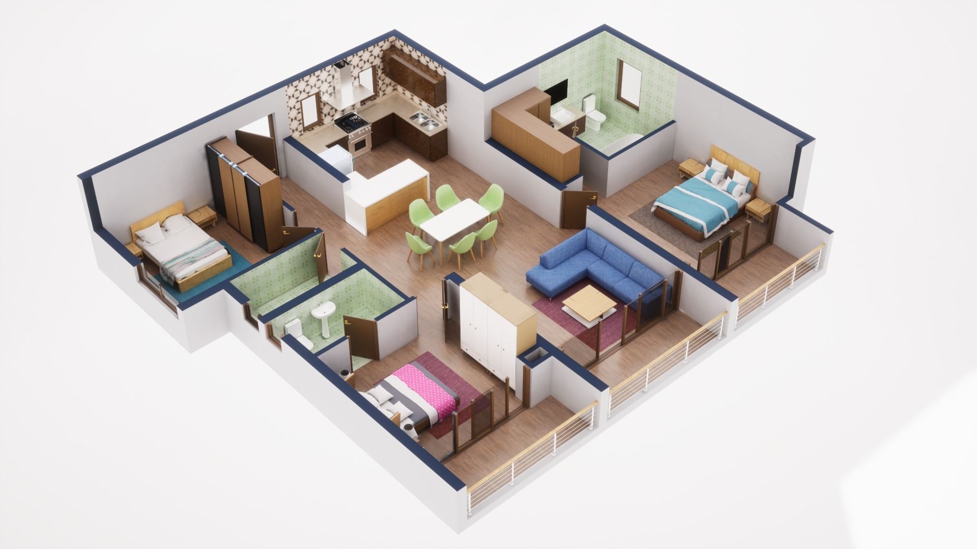 3D Floor Plan Model 54 3D model | CGTrader