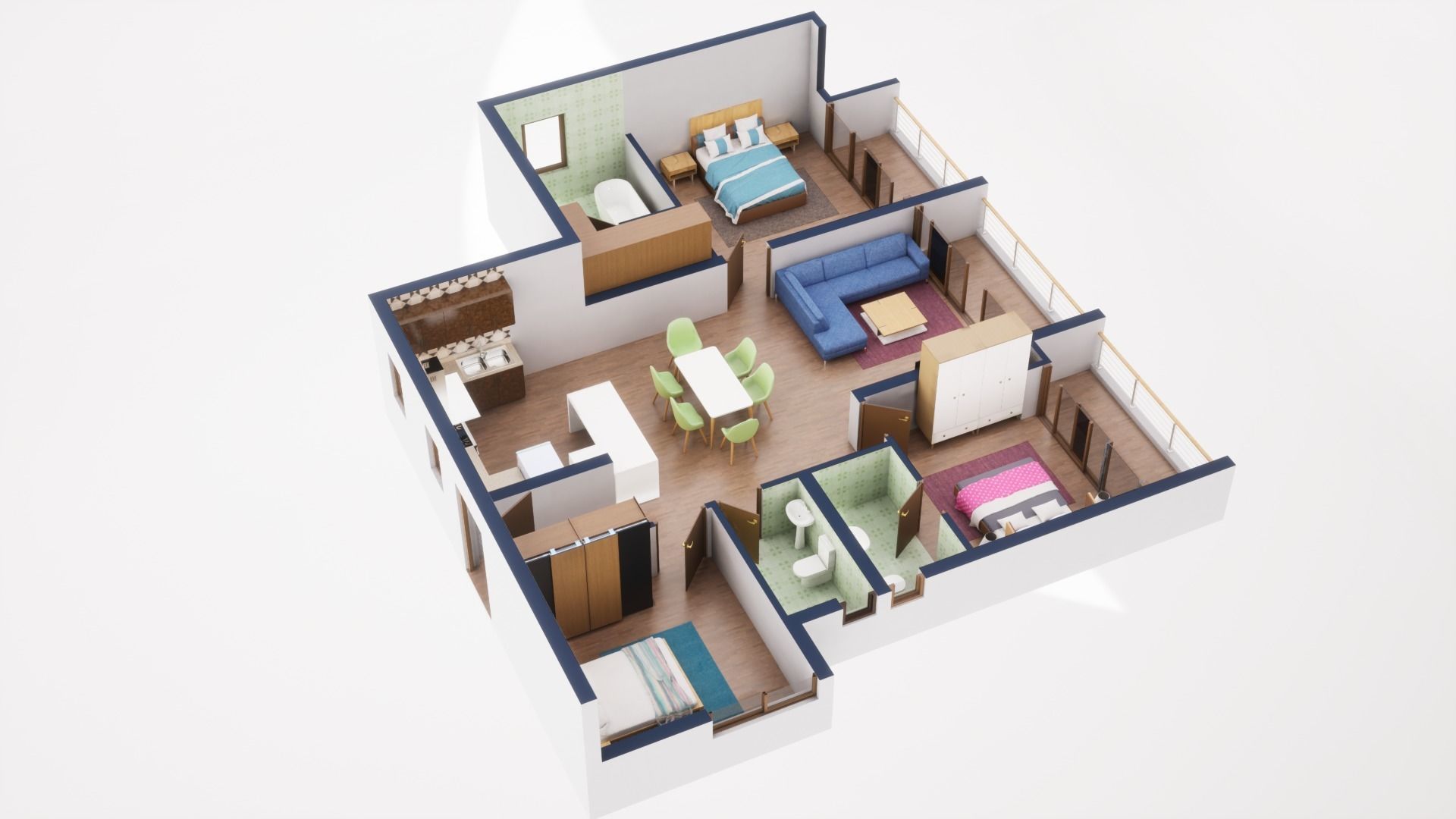 3D Floor Plan Model 54 3D model | CGTrader