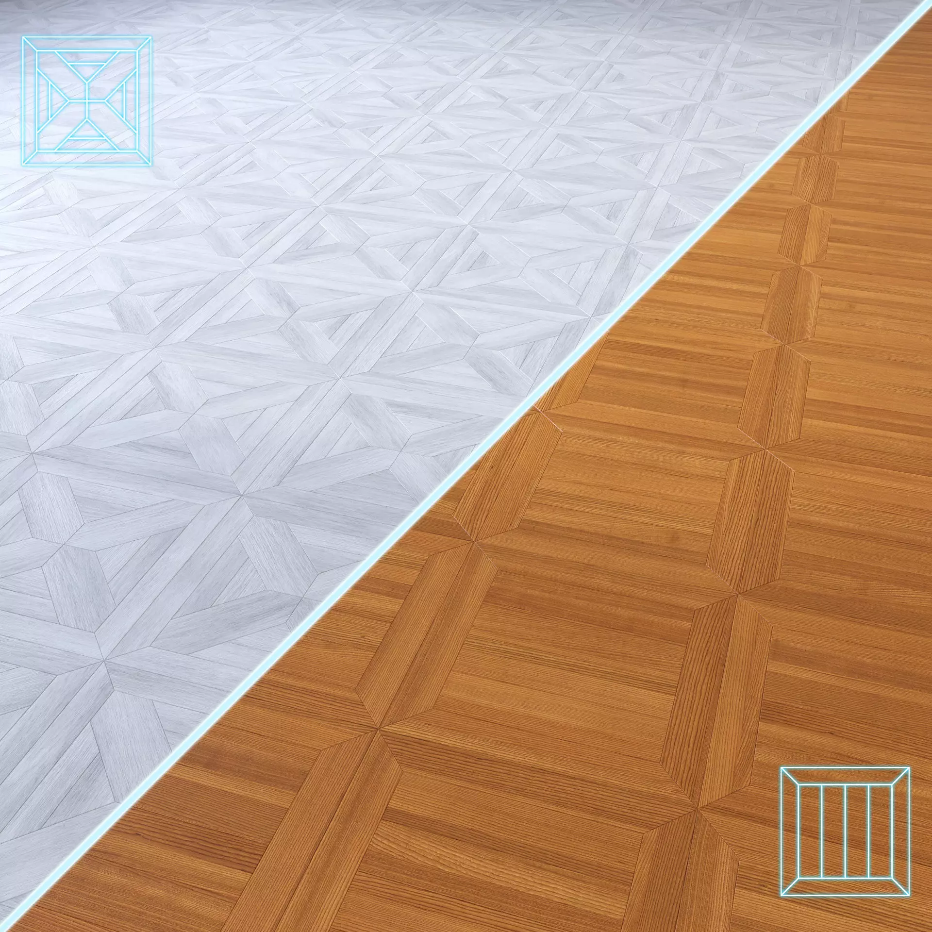 Parquet - Laminate - Wooden floor 2 in 1 Low-poly 3D model