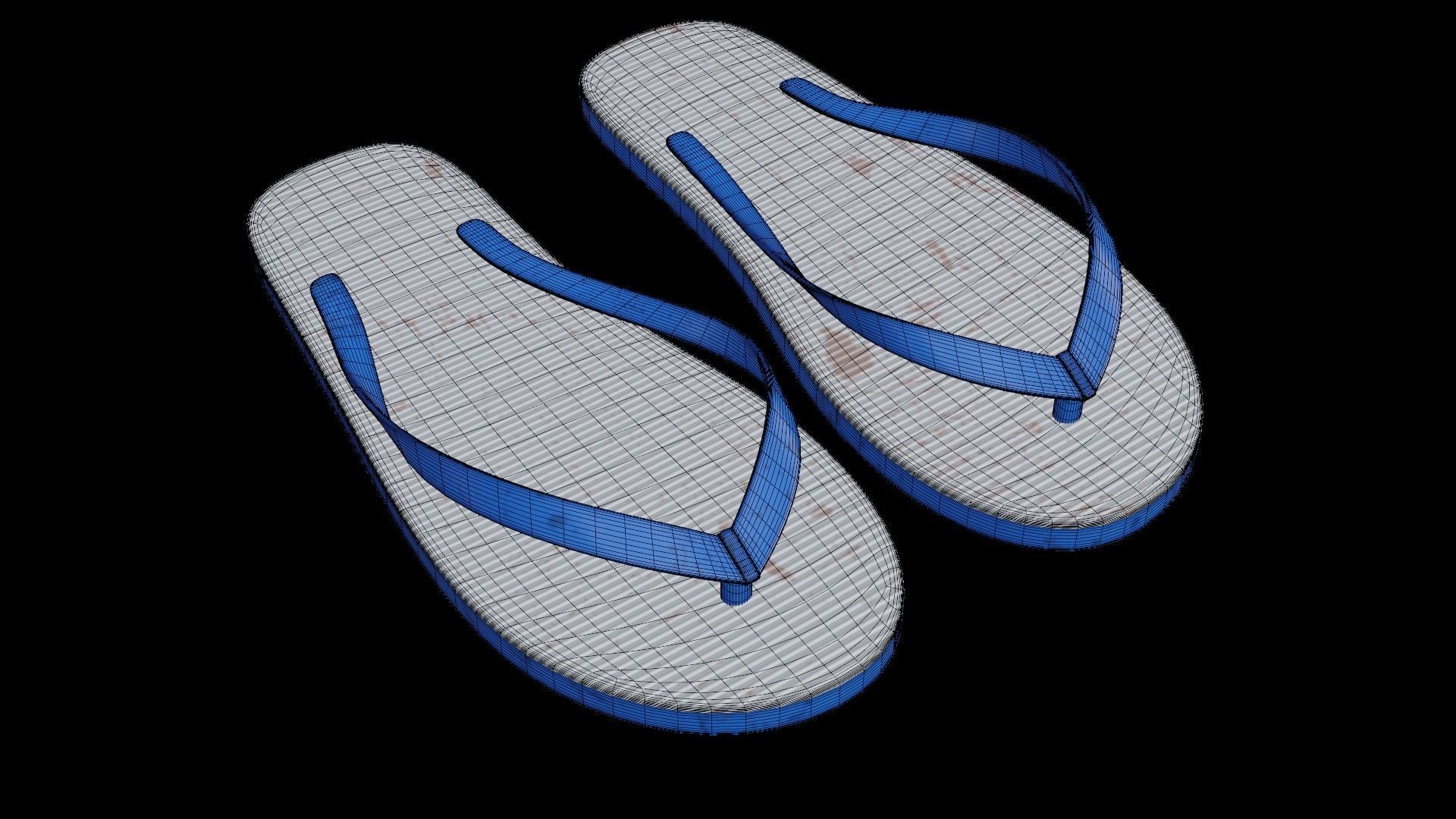 Flip-flops two insoles 3D model_1