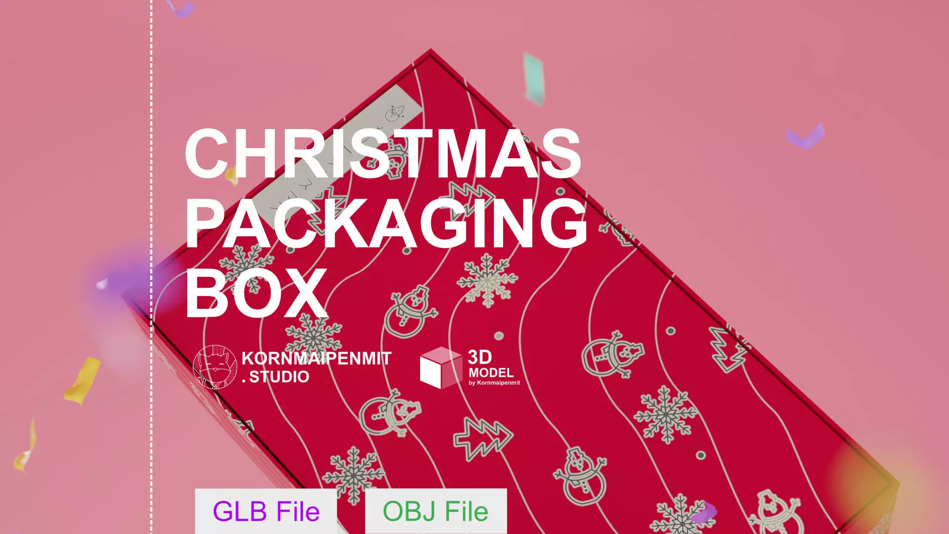 christmas packaging box 3D model_0
