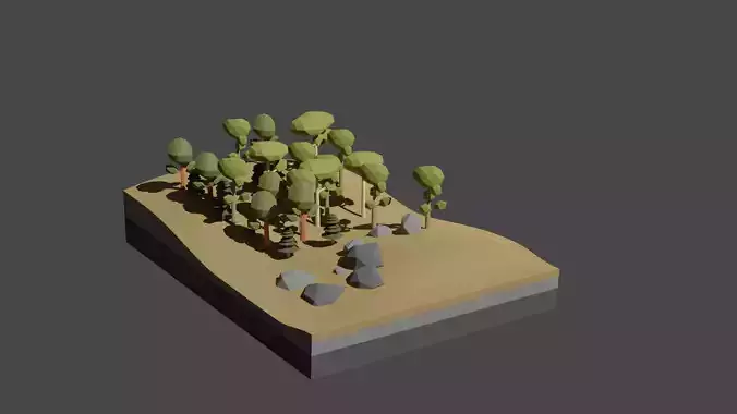 forest 01 Low-poly 3D model