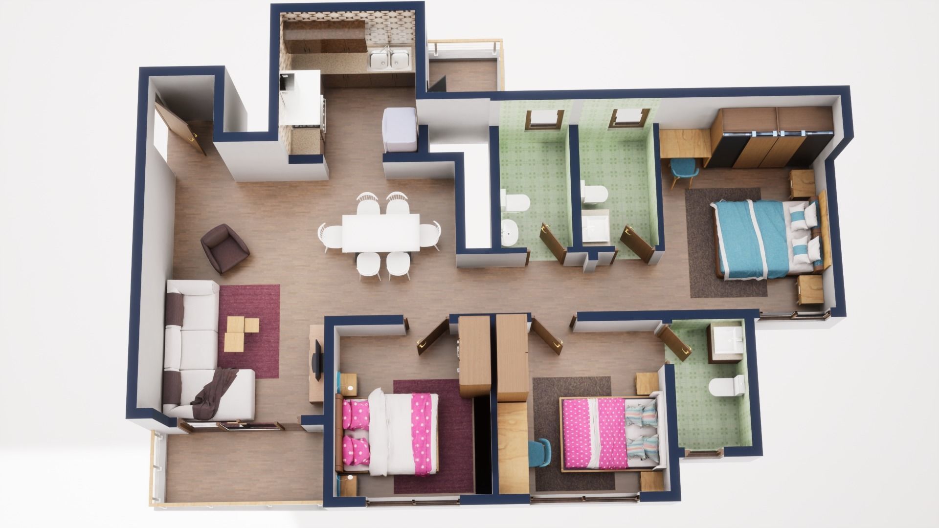 3D Floor Plan Model 55 3D model_4