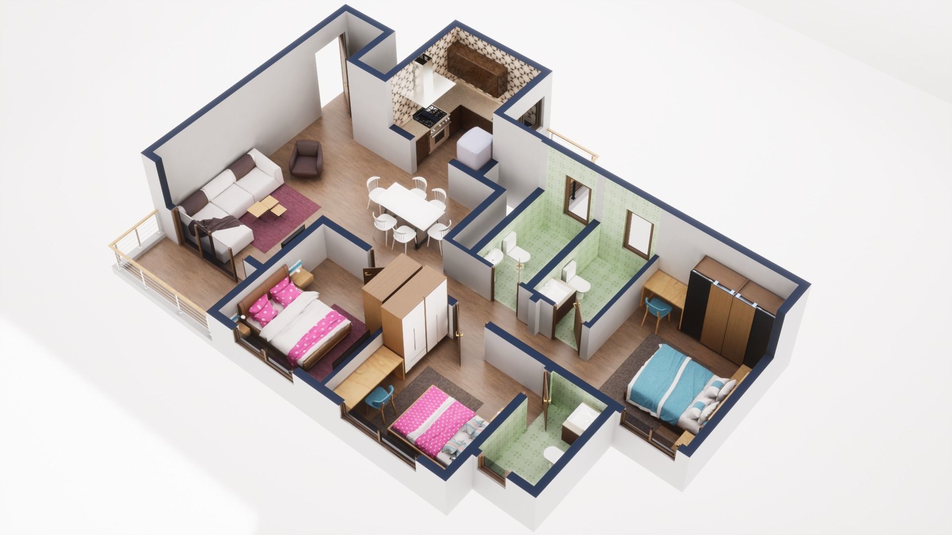3D Floor Plan Model 55 3D model_3