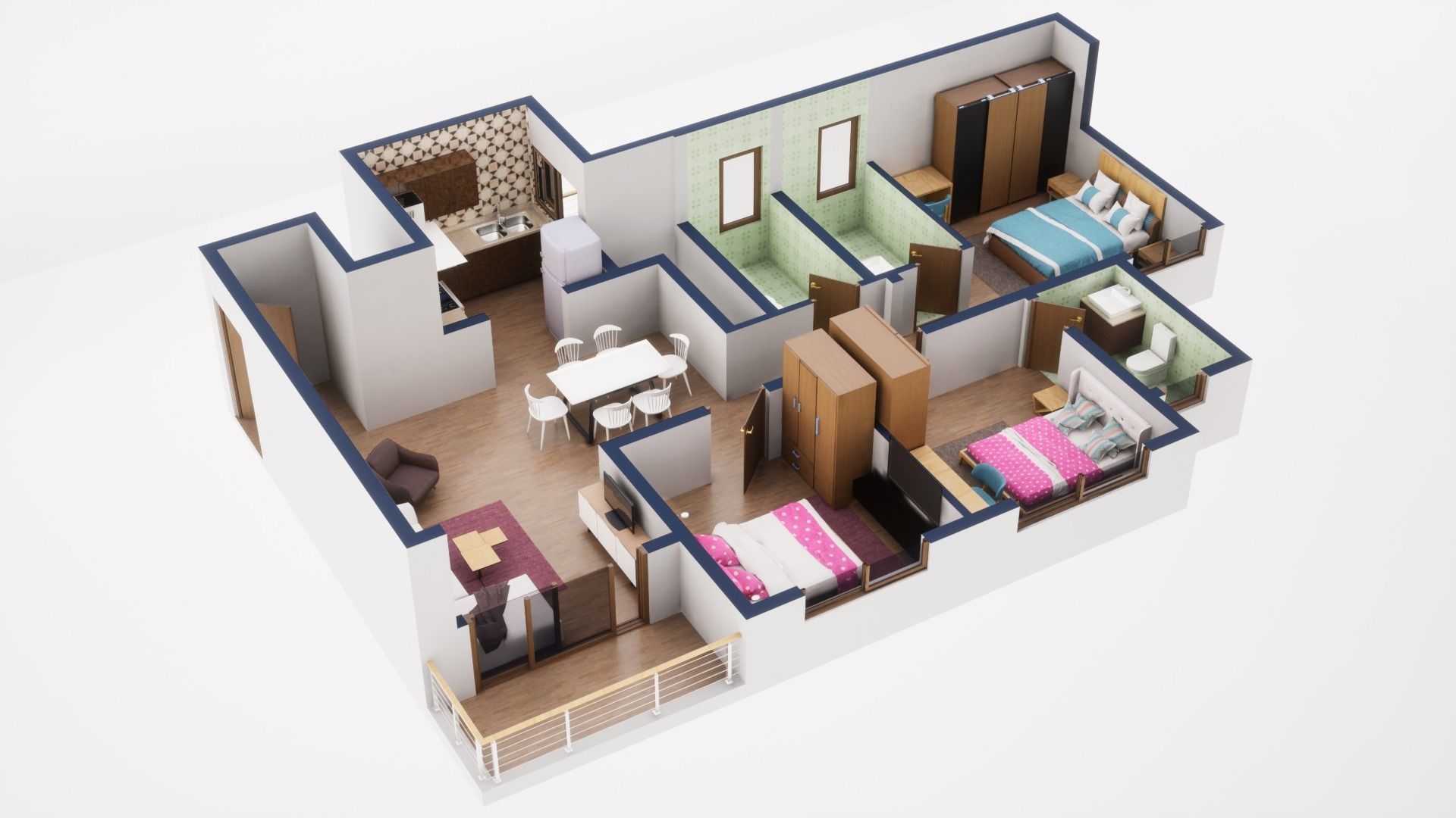 3D Floor Plan Model 55 3D model_1