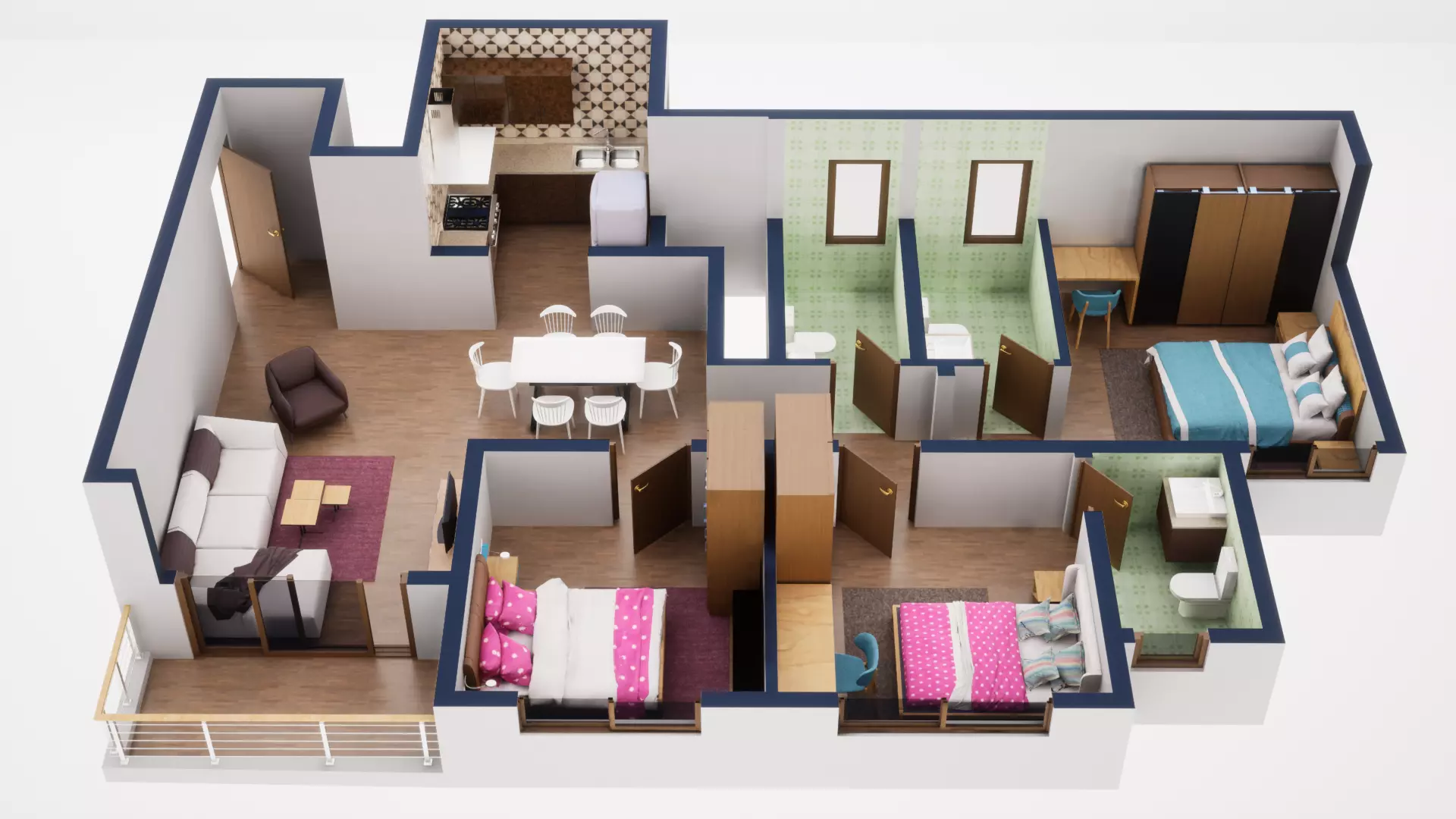 3D Floor Plan Model 55 3D model_0
