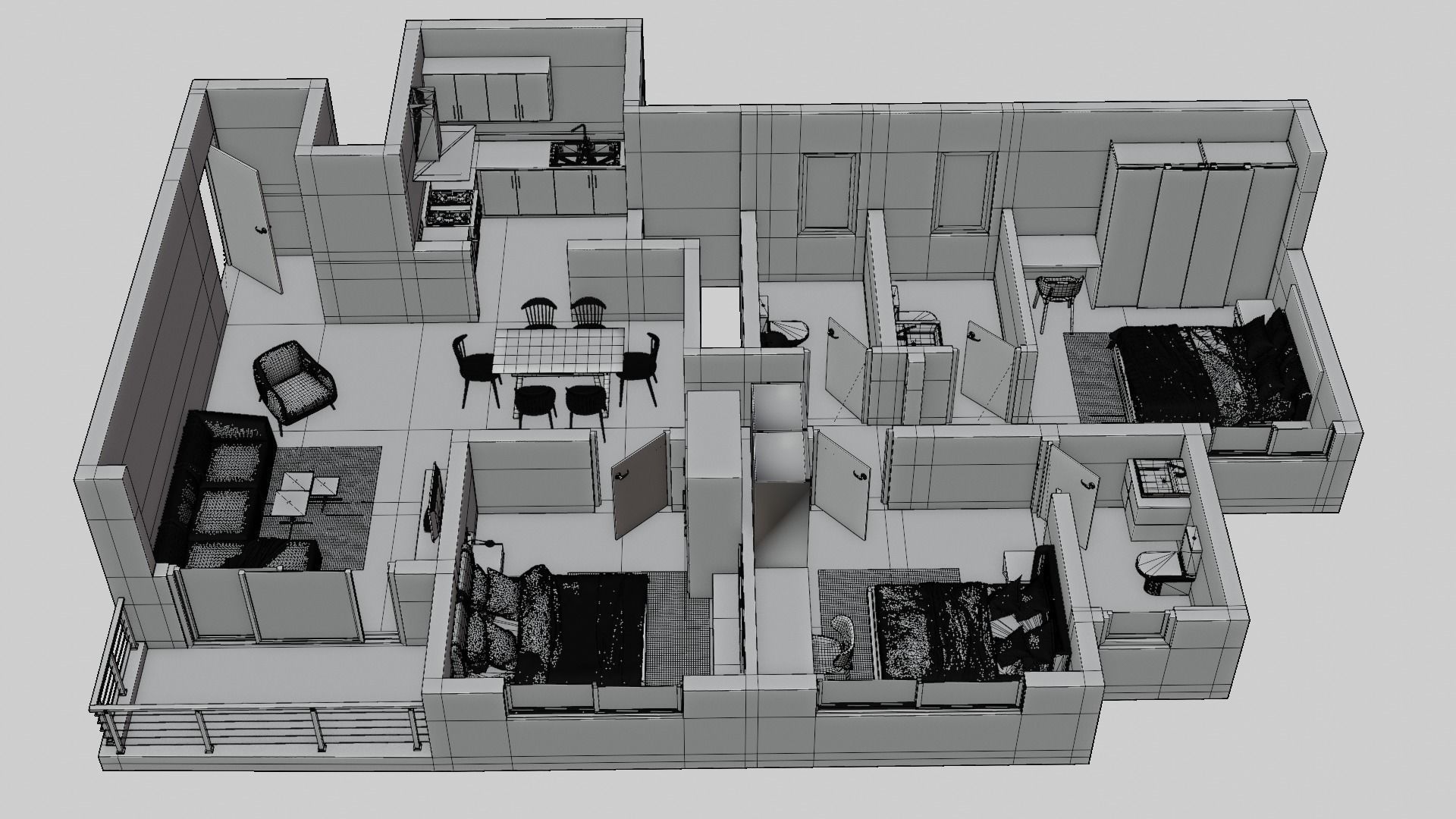 3D Floor Plan Model 55 3D model_5