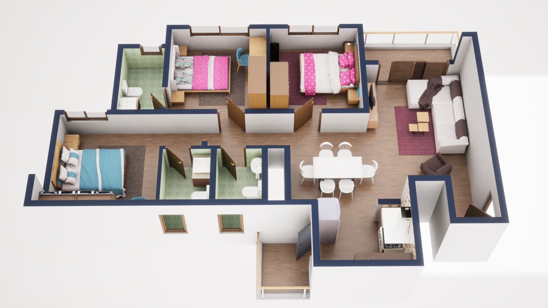 3D Floor Plan Model 55 3D model_2